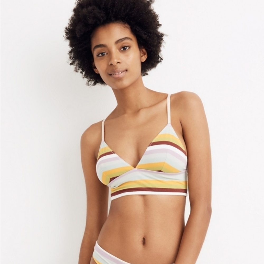 NWT Madewell longline bralette - sea haze multi
